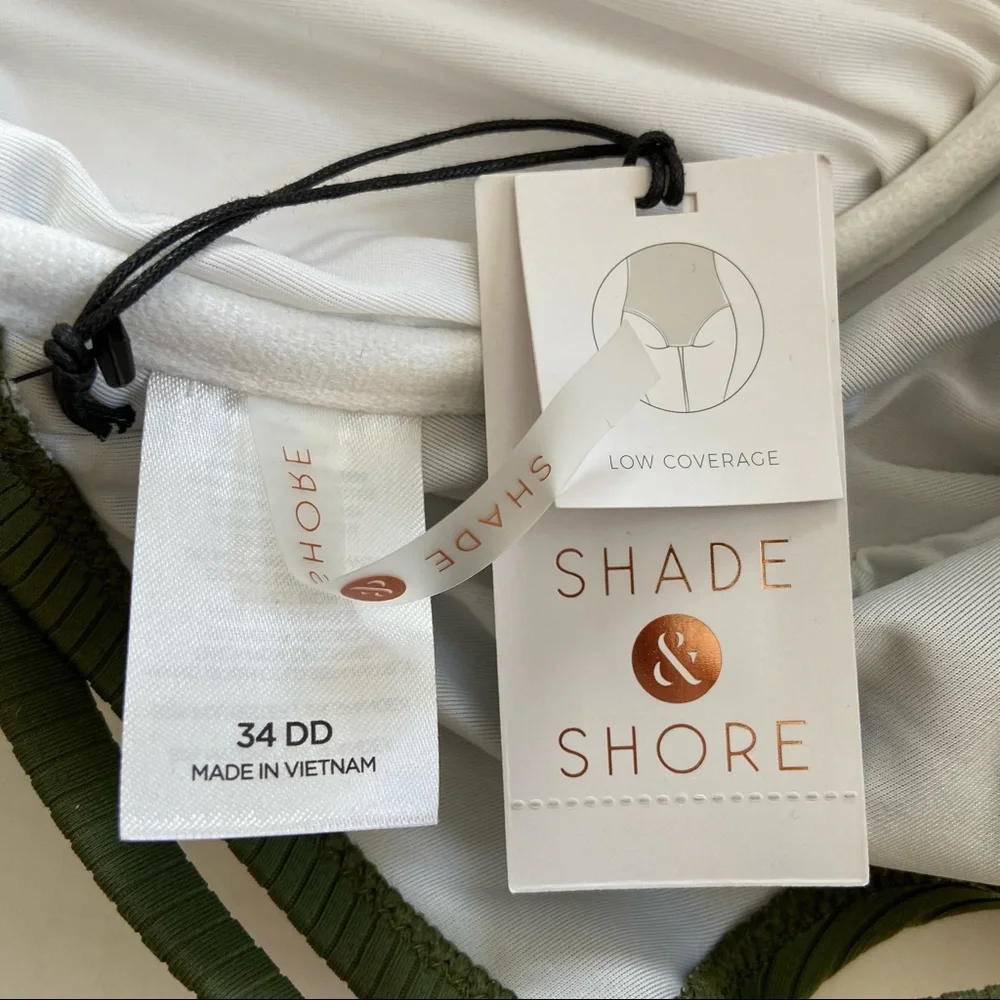 Shade & Shore Palm Olive Green Ribbed Cheeky One-Piece Swimsuit